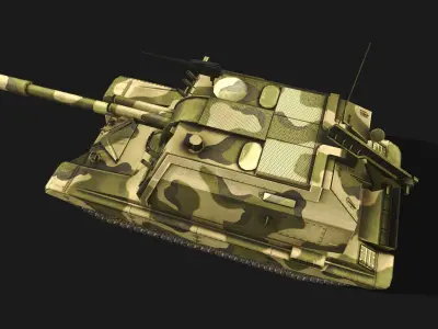 Tank 2C19 Low-poly 3D model