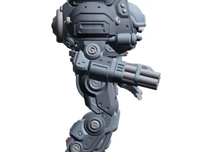 Mech Forge Nightmare Miniature for Sci-Fi Tabletop Wargames 3D print model