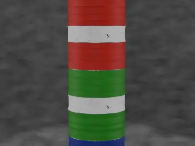 Set of clean barrels Low-poly 3D model