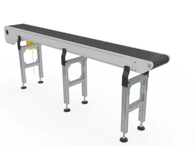 Conveyor Belt for Factory Adjustable and Rigged 3D model
