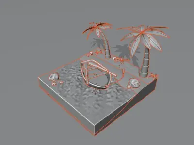 Wooden Boat Free 3D model purchase