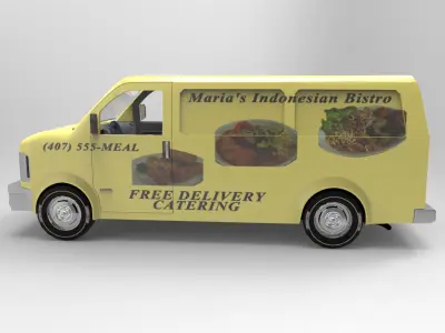 Delivery Van 3D model shop