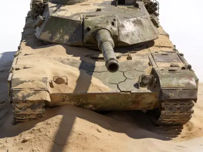 Desert Wasteland  Modern Tank 3D Model Low-poly 3D model