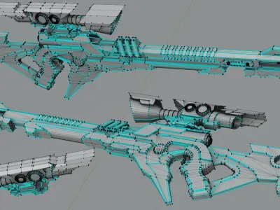 Stylized Sci-Fi Assault Laser Rifle Low-poly 3D model