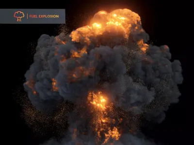 3D Big Explosion with Spark-Animation 3D model