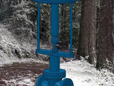 Pneumatic control valve for Catalogue in Plant3D 3D model