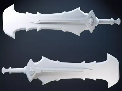 Fantasy Sword 3D Royal Steel Blade Low-poly 3D model