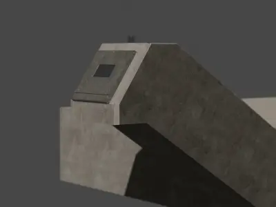 Modern Bunker Low-poly 3D model