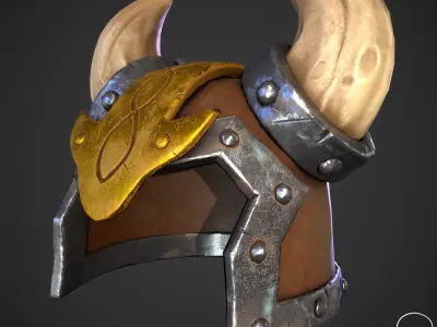 Stylized Viking Helmet 3D model