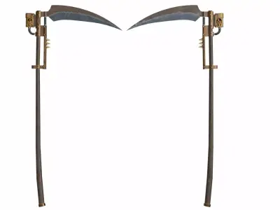 Battle scythe Low-poly 3D model
