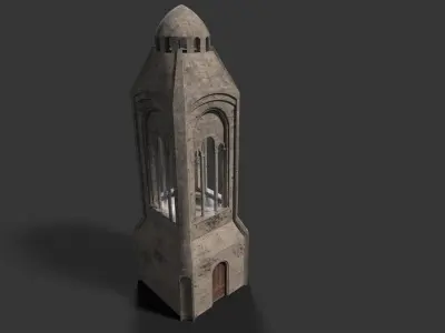 Medieval ruin Low-poly 3D model 3