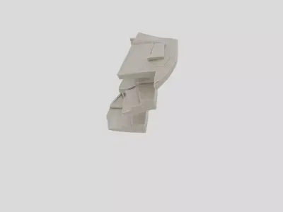 Ancient Stone Stair Ruins for 3D print Low-poly 3D model