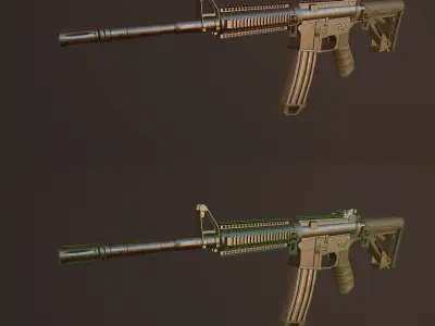 M4 carbine Low-poly 3D model 3