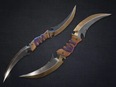 Boomerang Throwing Knife - Fantasy Knife Low-poly 3D model