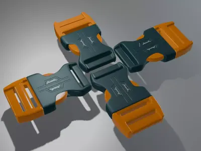Futuristic Dual-Color Buckle Clip 3D model