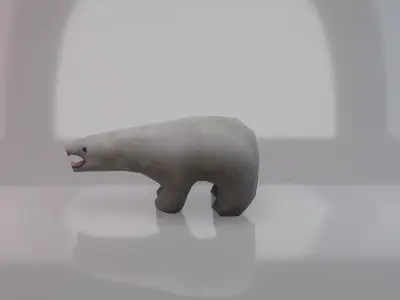 Antique Polar Bear Statue  Low-poly 3D model