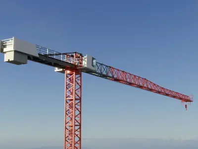Flat Top Tower Crane 3D model