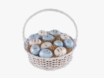 Easter Eggs Basket 05 3D model