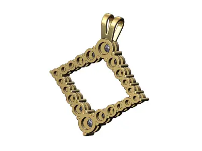 Open diamond rhombus frame pendant 3D print model