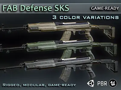 Tactical Fab Defense SKS Carbine Low-poly 3D model