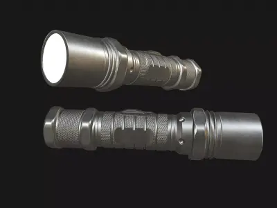 Flashlight Low-poly 3D model 2