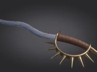 Stylized Medieval Sword melee weapon game ready Low-poly 3D model buy