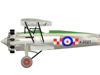 BristolBulldog toy airplane flying 3D model