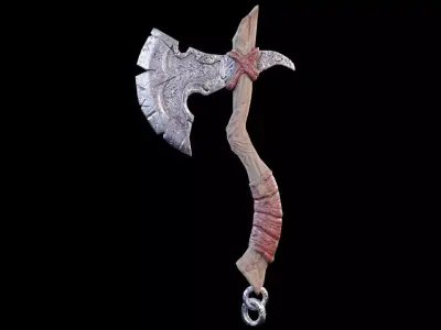 Viking Axe Low-poly 3D model 4