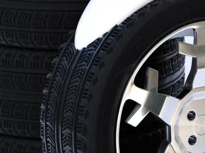 Snow tires set  3D model