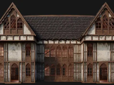 Old Medieval House Building 4K Textures GameReady 191 Low-poly 3D model
