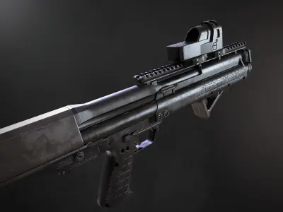 SBG Bullpup Shotgun Low-poly 3D model