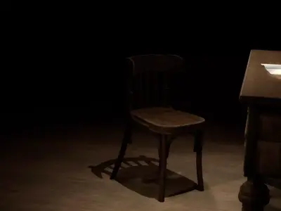 AntiqueOldChair Low-poly 3D model