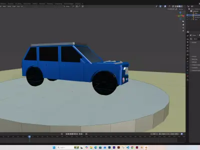 Stylized Low Poly SUV Car 3D Model  Game Ready   Vehicle Low-poly 3D model