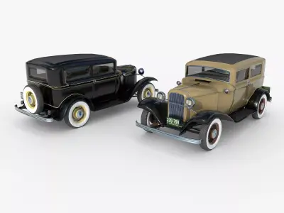 1932 Ford Model 18 2-door sedan Low-poly 3D model