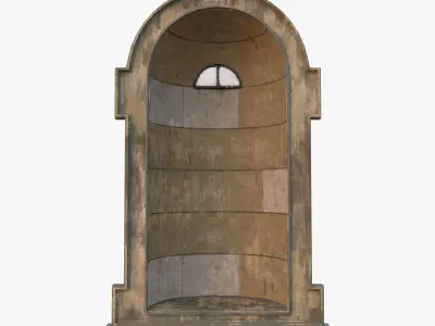 Cement Window 0003 Low-poly 3D model