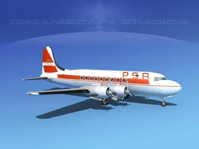 Douglas DC-4 PSA Airlines 3D model