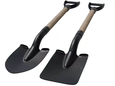 Shovel And Spade Low-poly 3D model