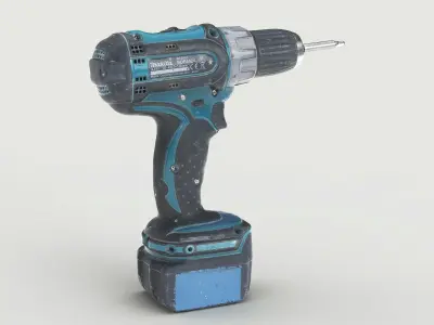 Drill Electric Used Makita Low-poly 3D model