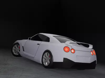 Stylized Nissan GTR 35 - Game Ready Low-poly 3D model