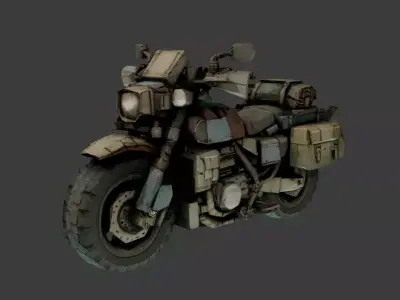 Dystopian bike Low-poly 3D model