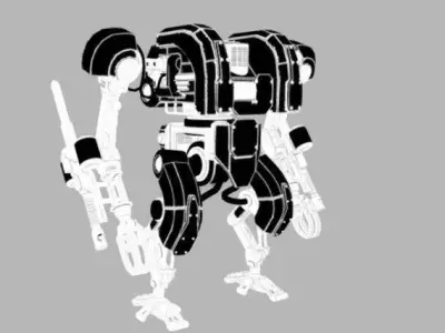 light-assault-mech Low-poly 3D model
