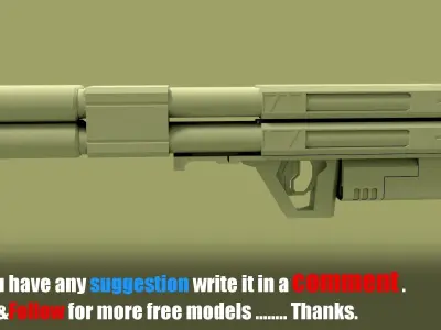 sci fi rocket launcher 3D model purchase