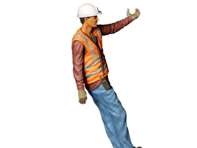 N4 Railway track worker hanging onto a train 3D print model