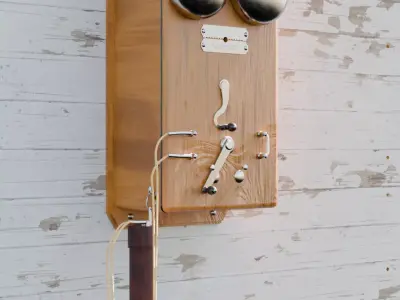 telephone - vintage William coffin telephone 1878 Low-poly 3D model