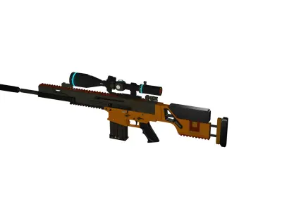 multi caliber gun Low-poly 3D model