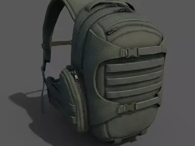 Human Backpack military Scifi  Low-poly 3D model
