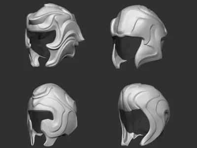 Fantasy Medieval Helmets  3D model