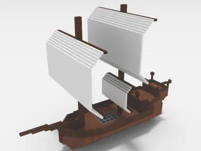Voxel - Ship - Low-poly 3D Model Low-poly 3D model