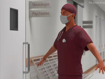  Hospital Uniform with Cap and Shoes Maroon 