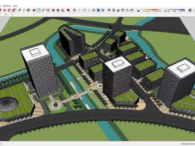 Sketchup Commercial Office Complex 224 3D model